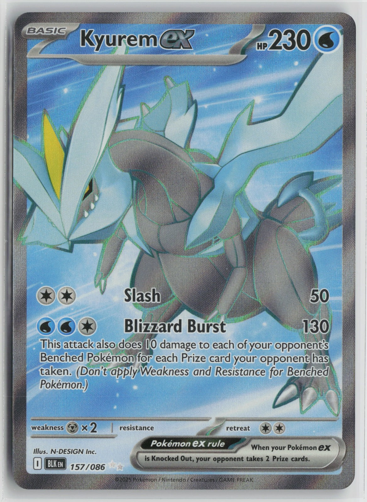 Kyurem ex - Ultra Rare Holo BLK 157/086 NM