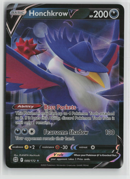 Honchkrow V Ultra Rare Holo SWSH09 088/172 NM