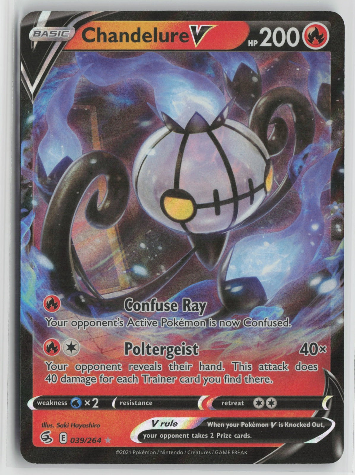 Chandelure V Ultra Rare Holo SWSH08 039/264 NM