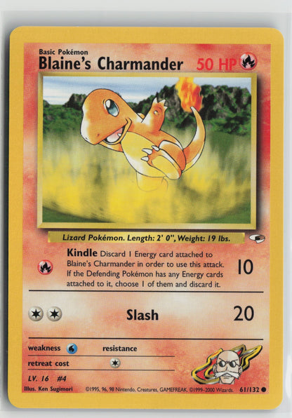 Blaine's Charmander Common Unlimited G1 061/132 NM