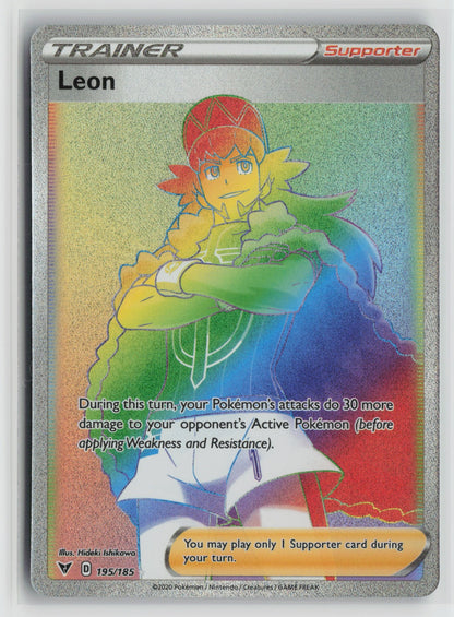 Leon (Secret) Secret Rare Holo SWSH04 195/185 NM