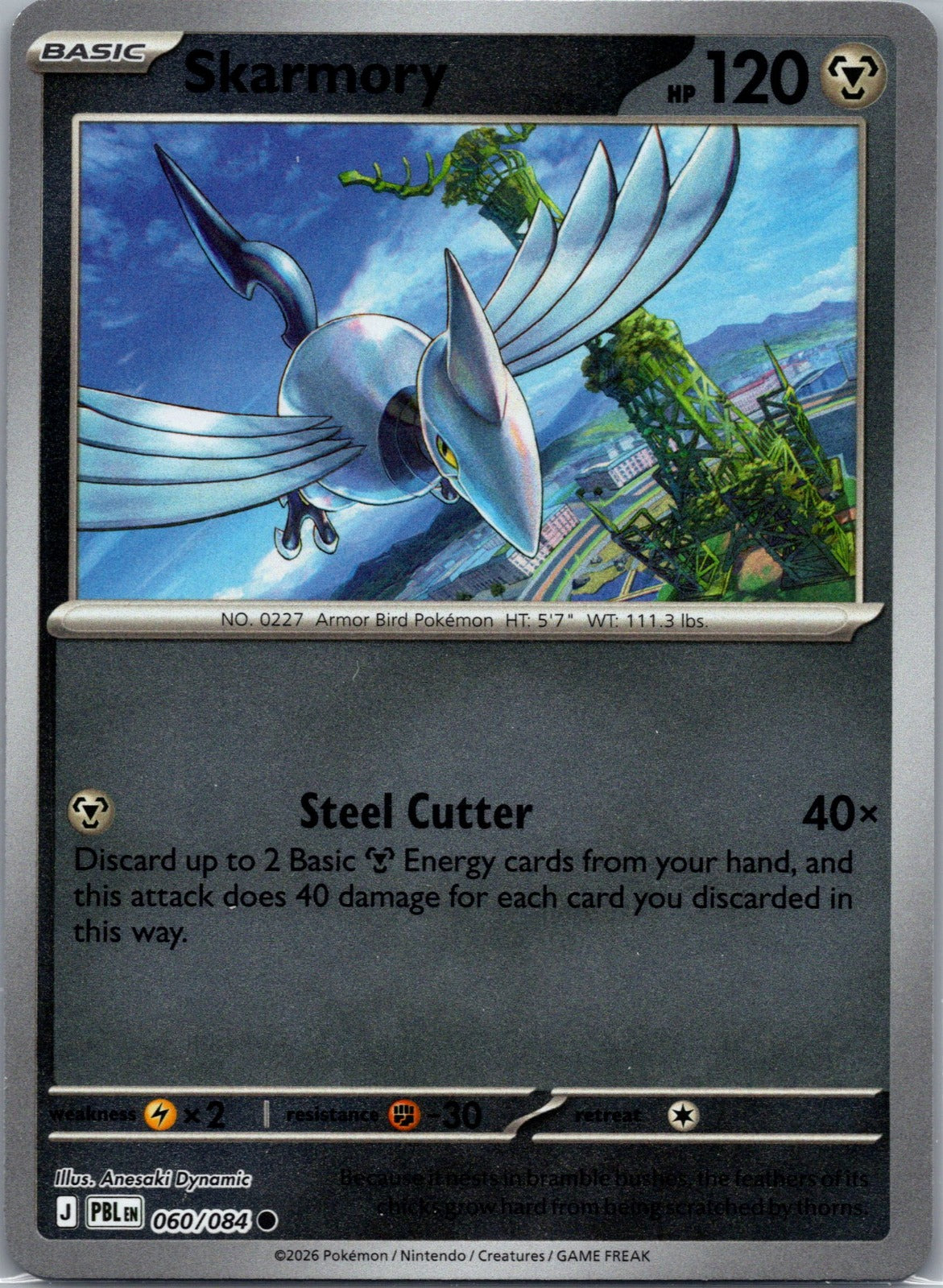 Skarmory Common Reverse Holo PBL 060/084 NM