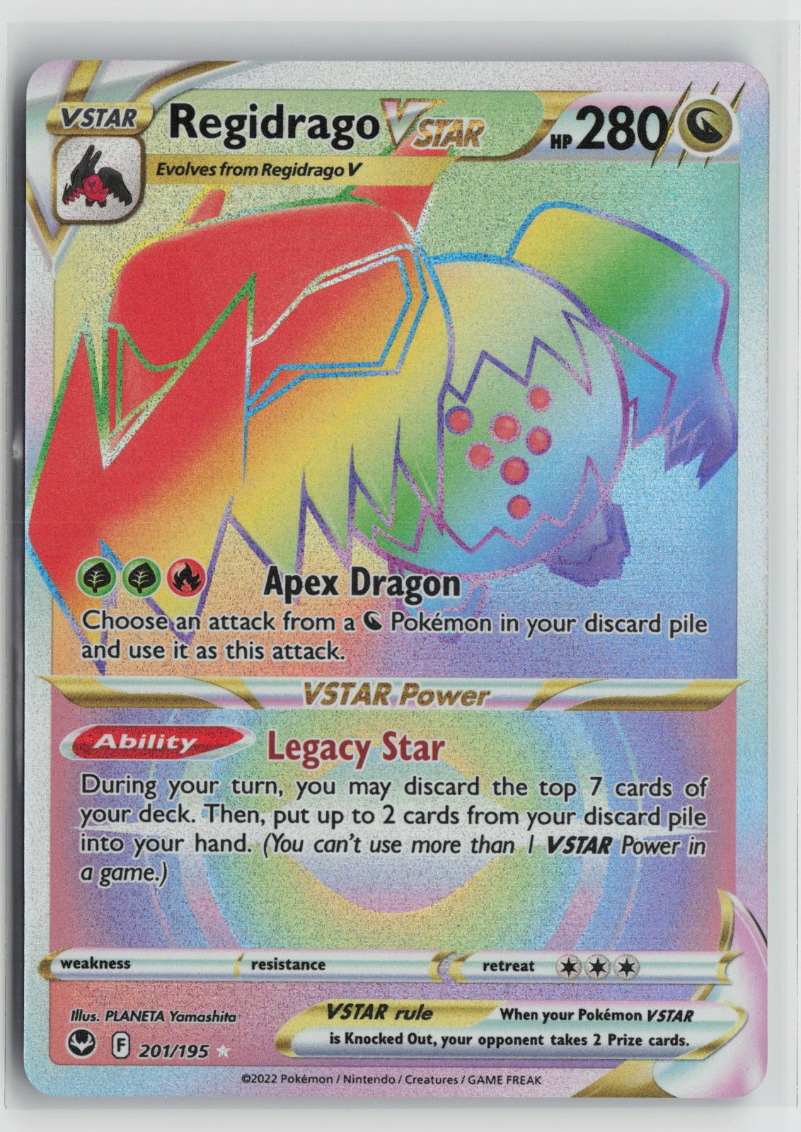 Regidrago VSTAR Secret Secret Rare Holo SWSH12 201/195 NM