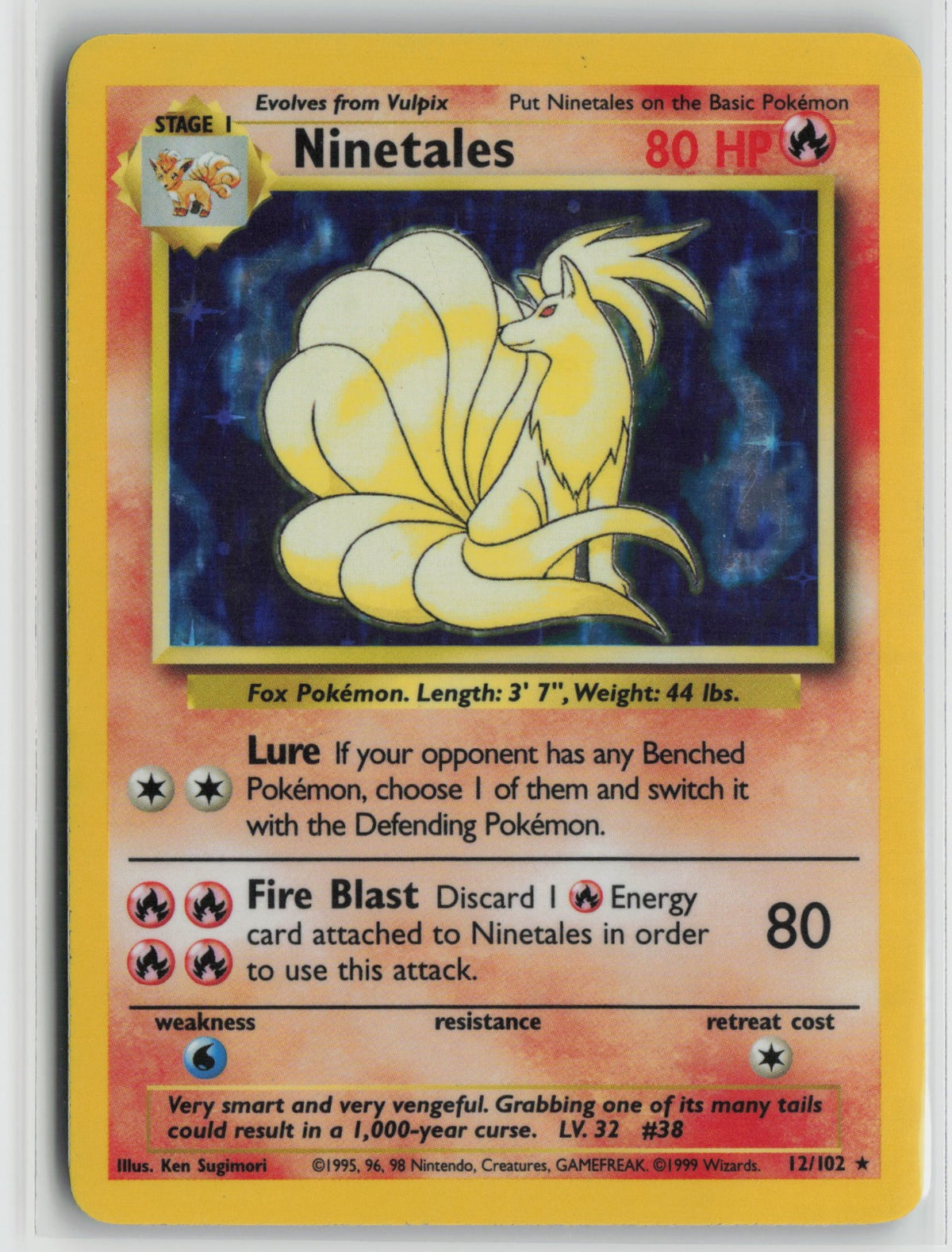 Ninetales Holo Rare Unlimited BSS 012/102 MP