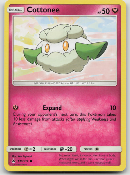 Cottonee Common Normal SM10 139/214 NM