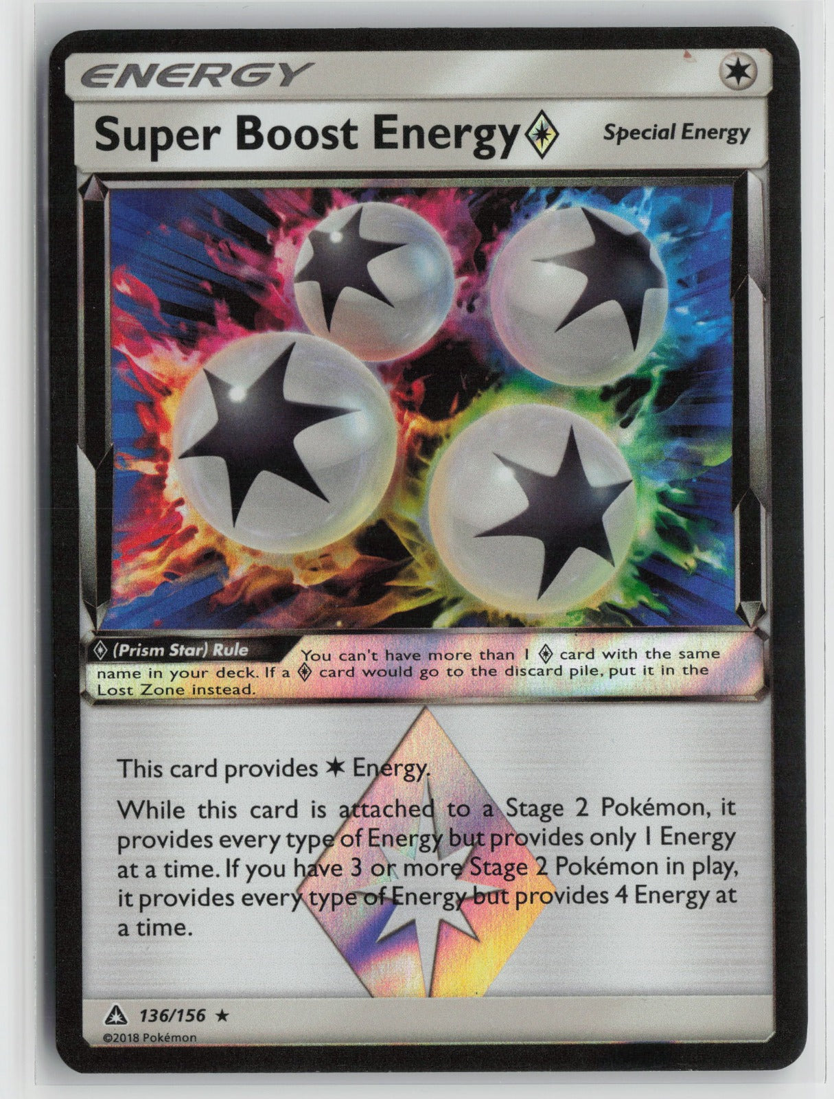 Super Boost Energy Prism Star Prism Rare Holo SM05 136/156 LP