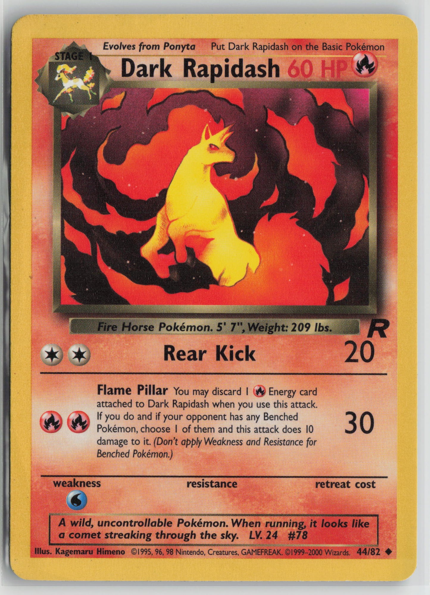 Dark Rapidash Uncommon Unlimited TR 44/82 LP