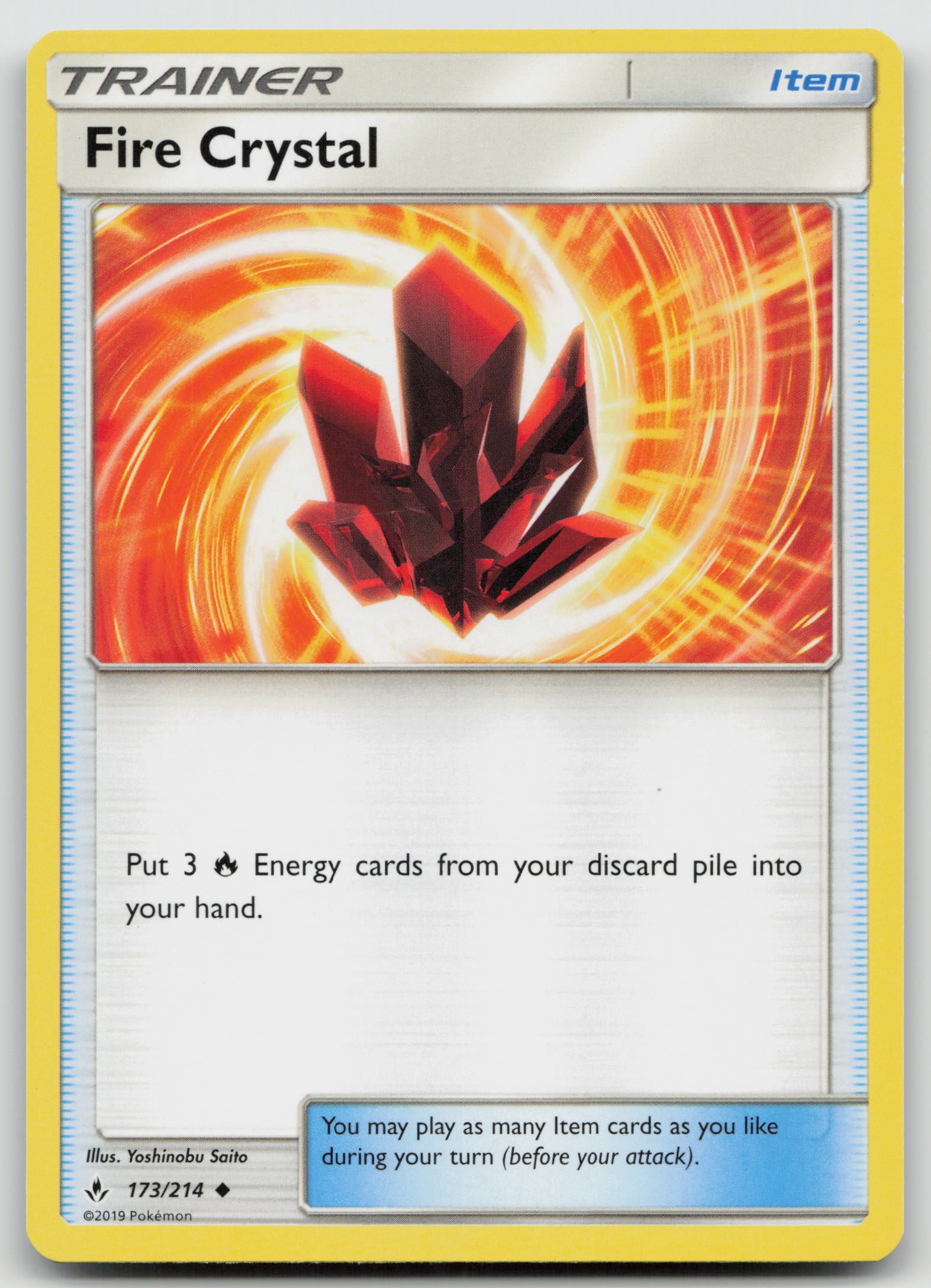 Fire Crystal Uncommon Normal SM10 173/214 NM