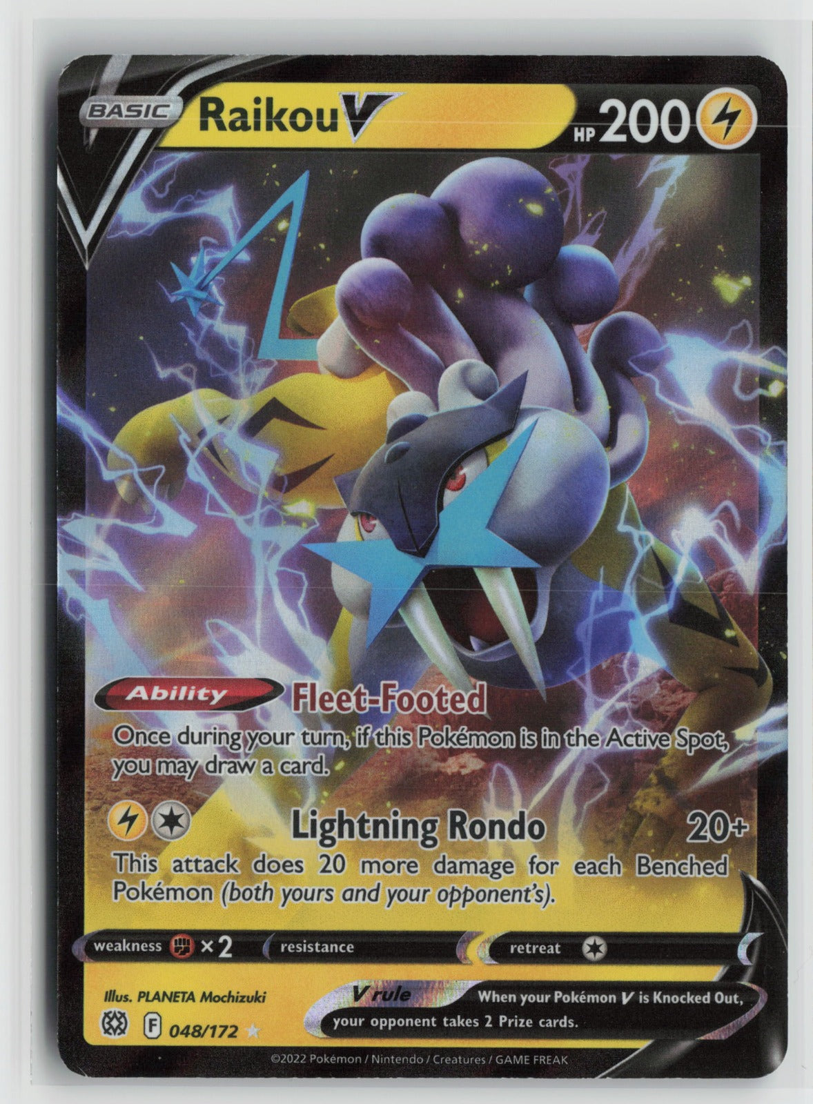 Raikou V Ultra Rare Holo SWSH09 048/172 NM