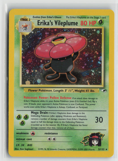 Erika's Vileplume Holo Rare Unlimited G1 005/132 NM