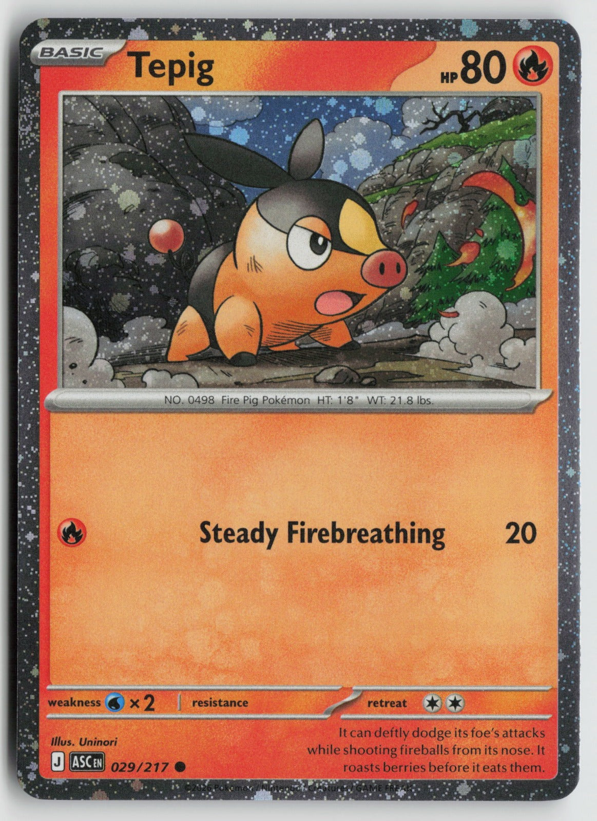 Tepig - (Cosmos Holo) Common Holo MCAP 029/217 NM