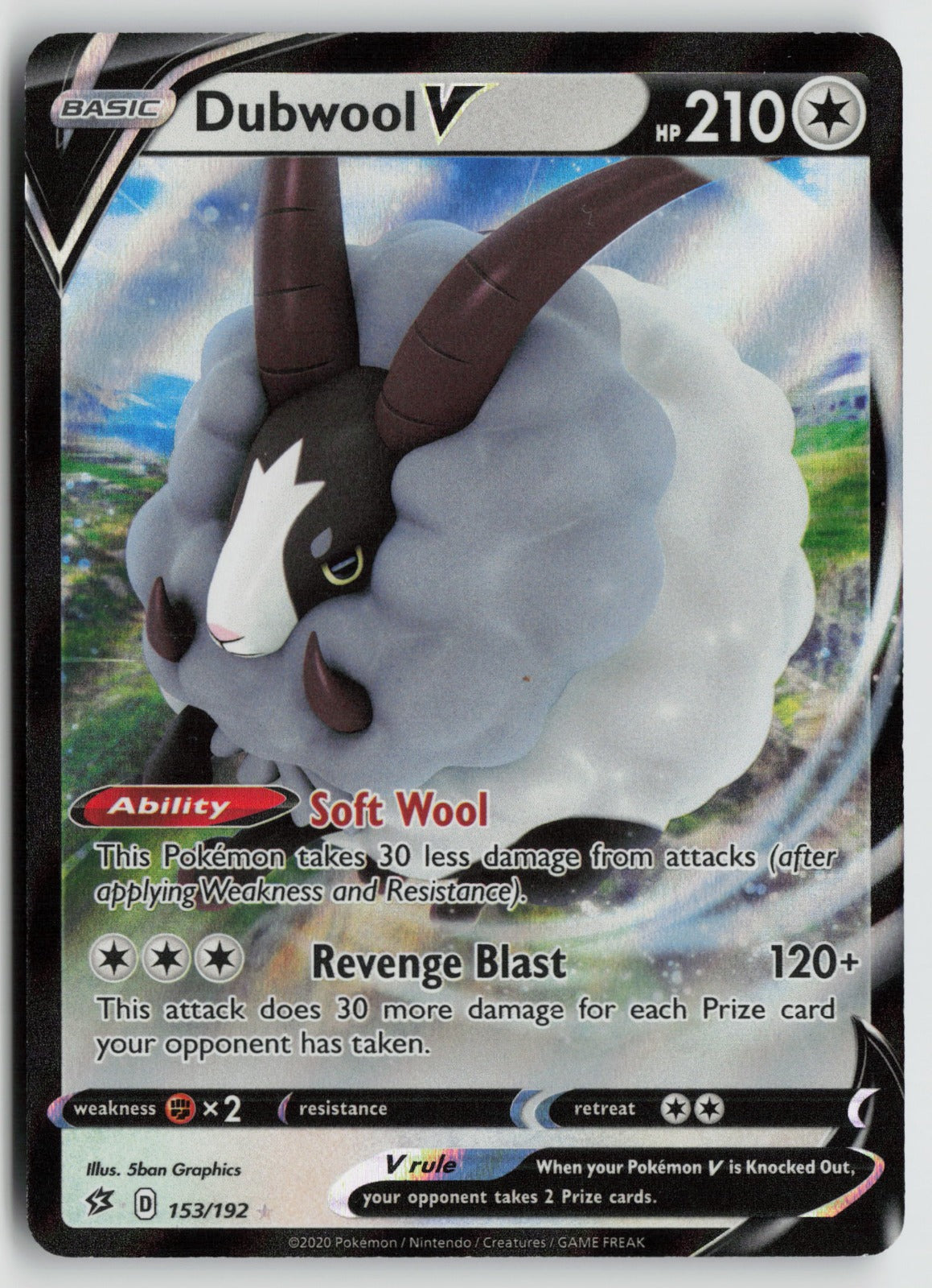 Dubwool V Ultra Rare Holo SWSH02 153/192 NM