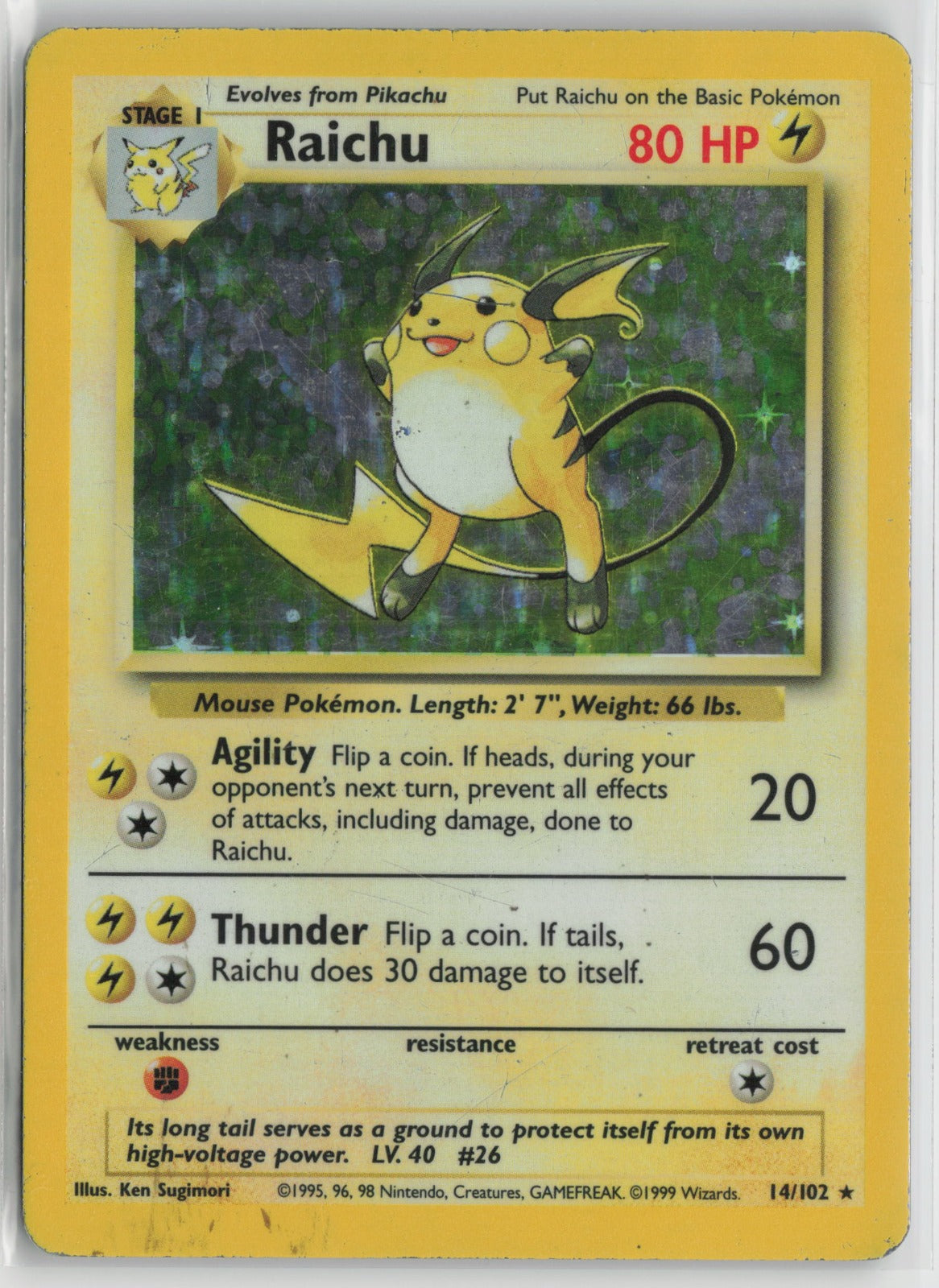 Raichu Holo Rare Holo BS 014/102 HP