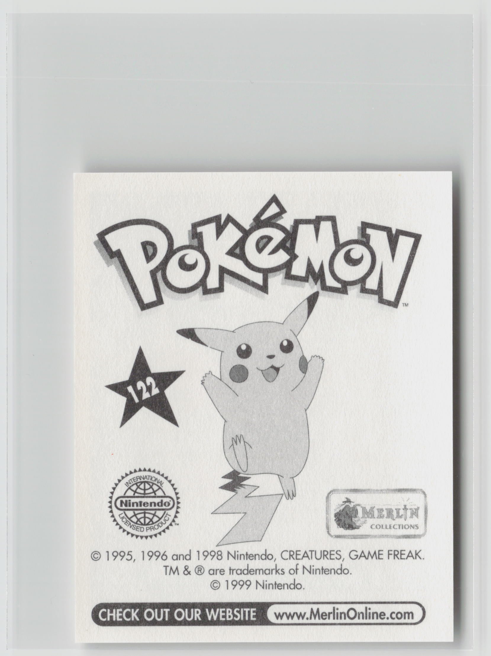 Mr. Mime - Merlin Topps Sticker 1999 #122 NM (Back)
