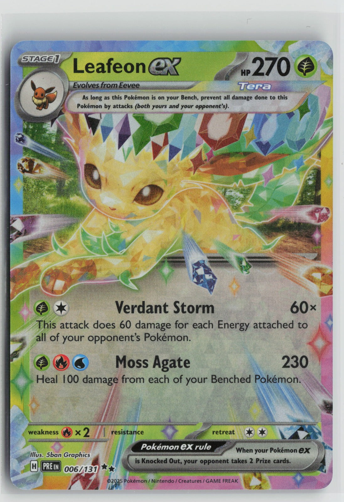 Leafeon ex - Double Rare Holo PRE 006/131 NM