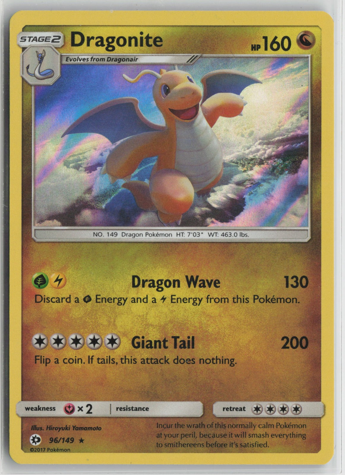 Dragonite Holo Rare Holo SM01 96/149 NM