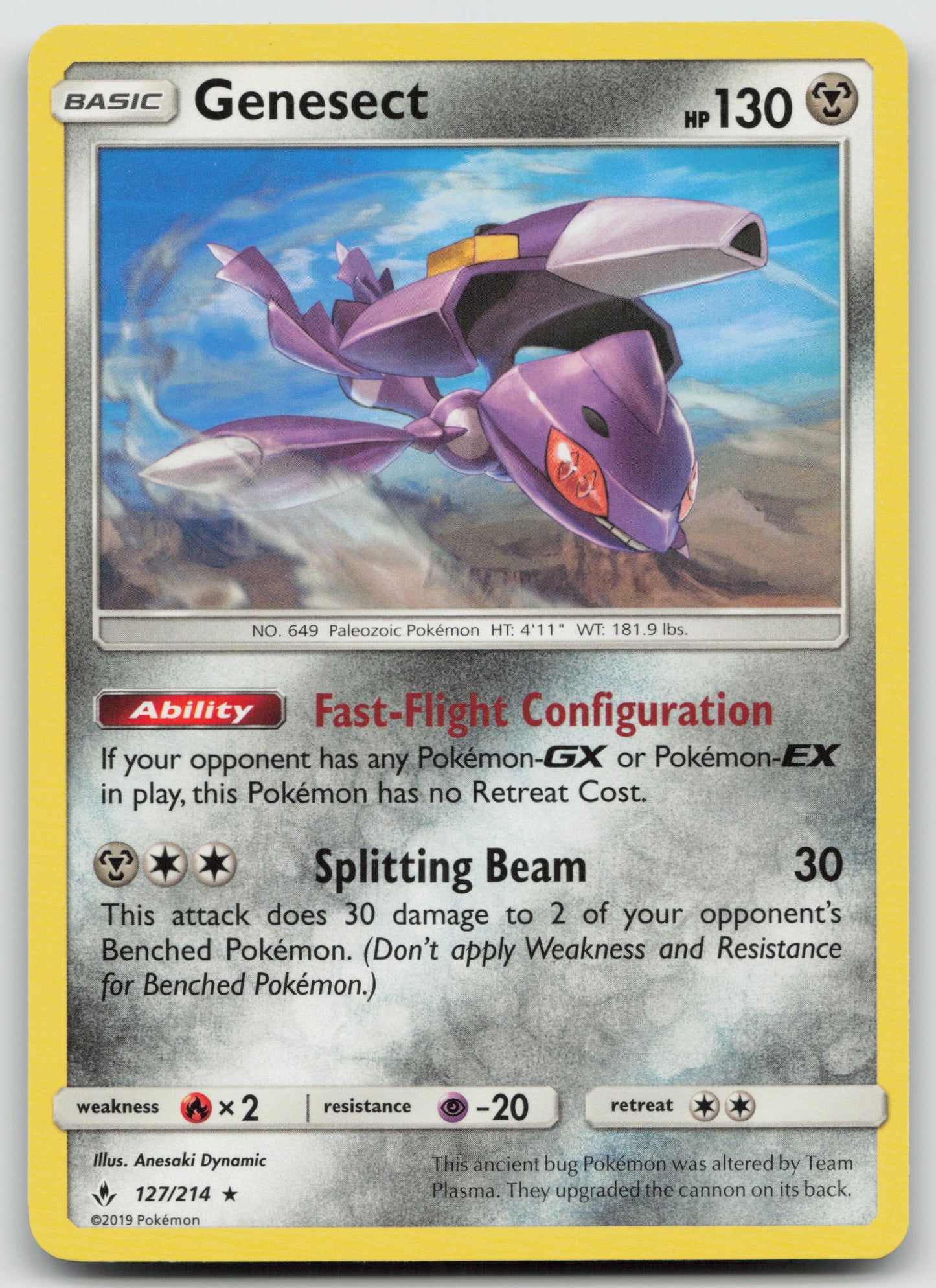 Genesect Rare Normal SM10 127/214 NM