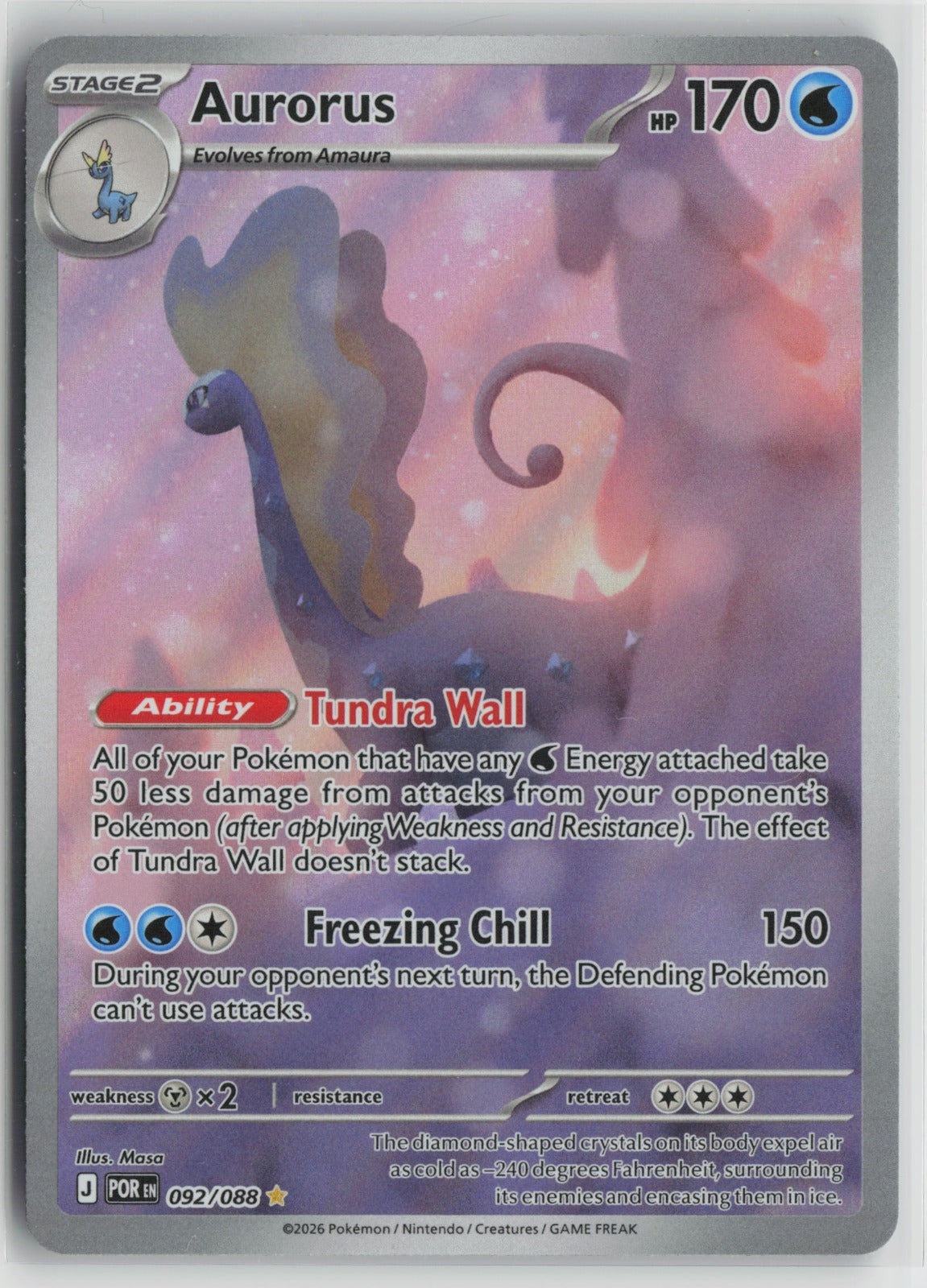 Aurorus - Illustration Rare Holo POR 092/088 NM