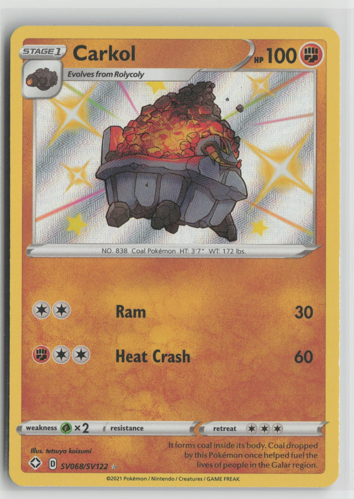 Carkol Shiny Holo Rare SHFSV SV068/SV122 NM