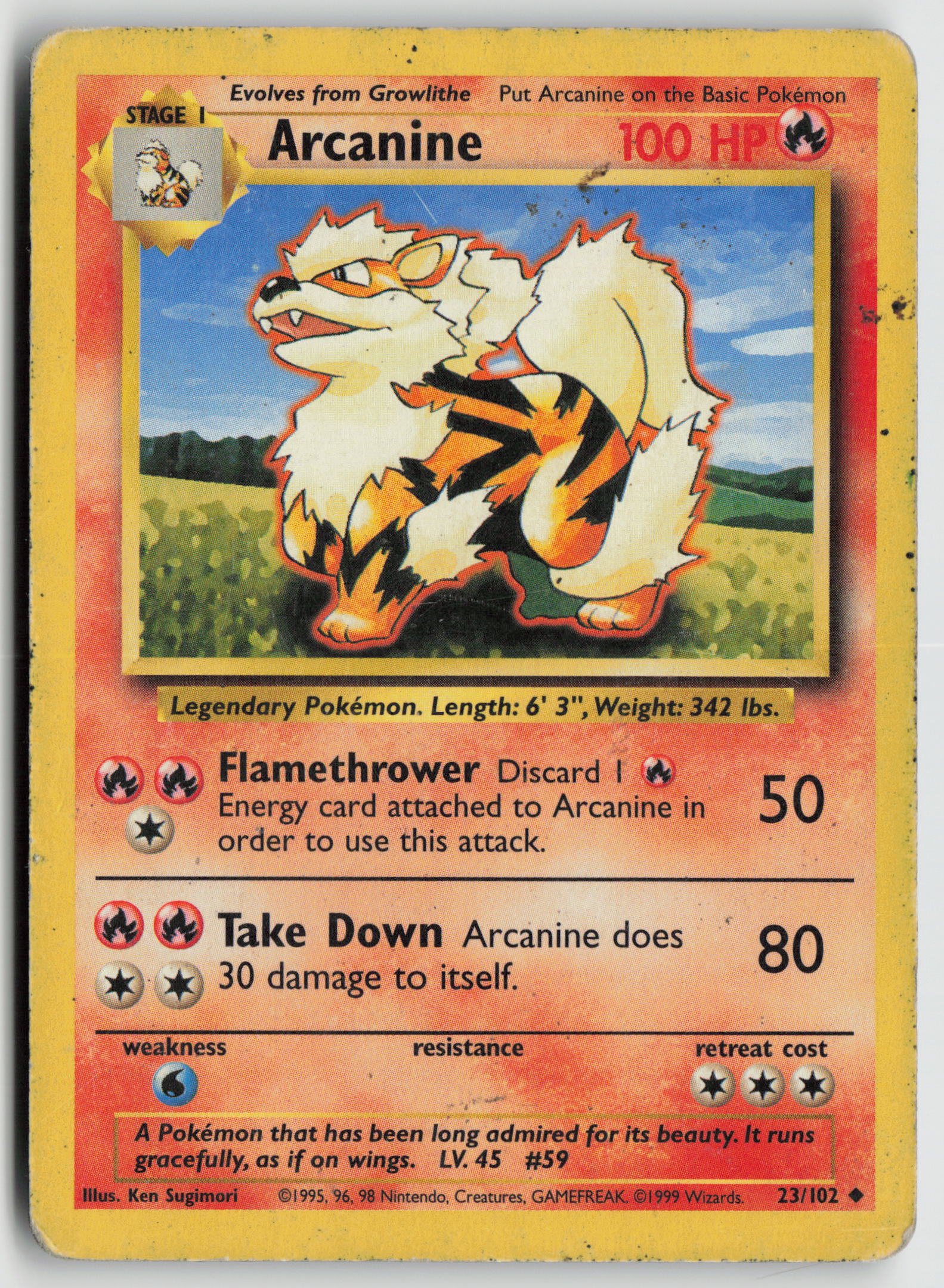Arcanine Uncommon Base Set 023/102 DMG