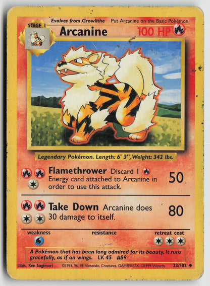 Arcanine Uncommon Base Set 023/102 DMG