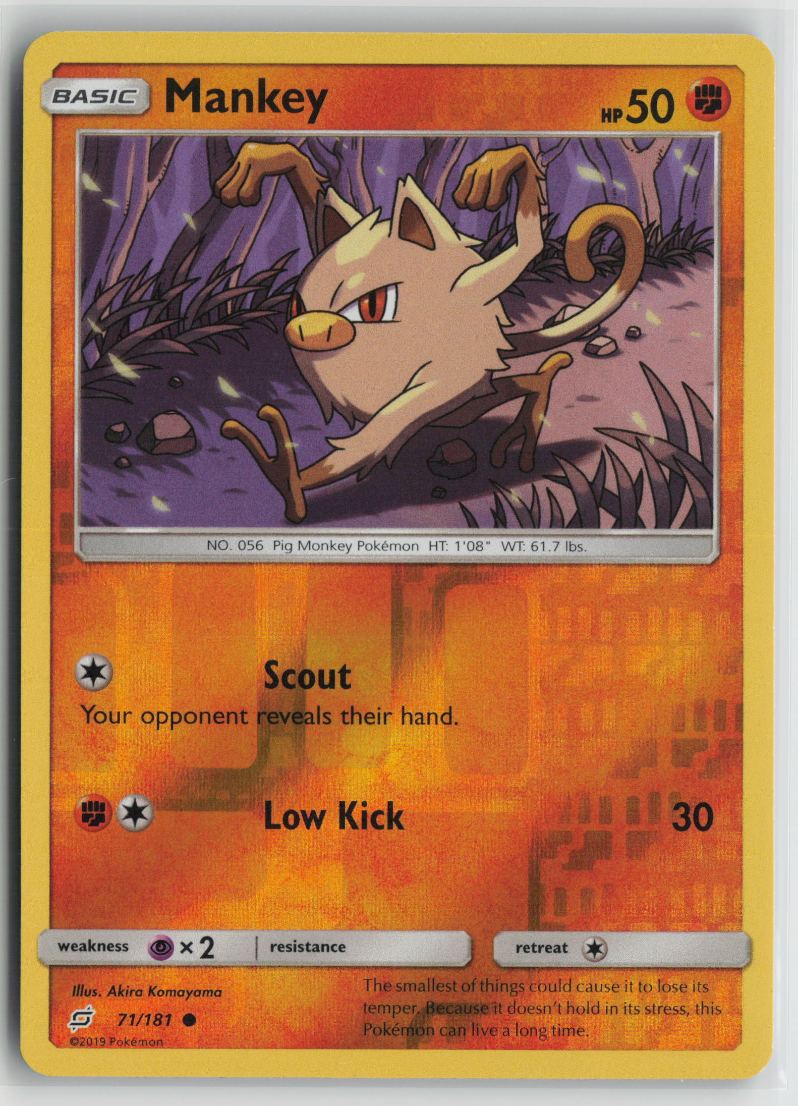 Mankey Common SM Reverse- Team Up 71/181 NM