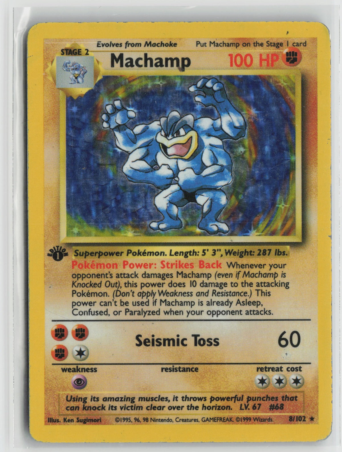 Machamp Holo Rare 1st Edition PR 008/102 DMG