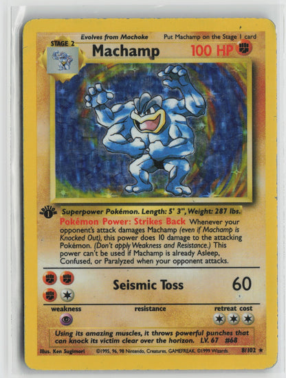 Machamp Holo Rare 1st Edition PR 008/102 DMG