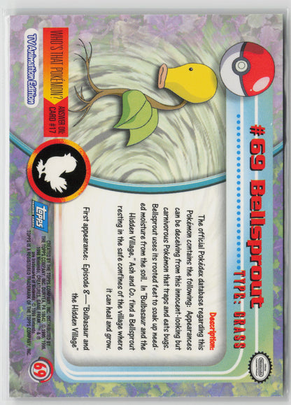 Bellsprout #69 Topps TV Animation Series 1999 Non-Holo LP (Back)