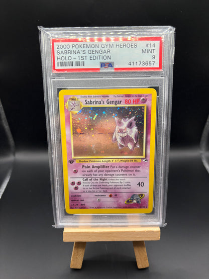1st Edition Holo Sabrina's Gengar - Gym Heros #94 - PSA 9
