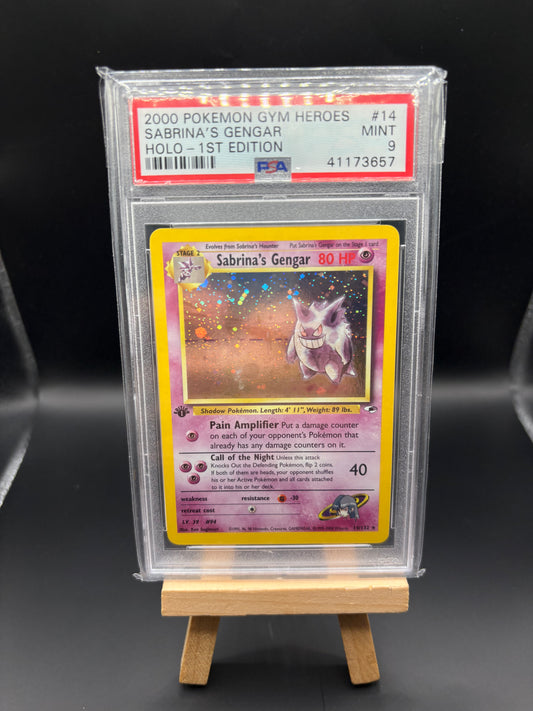 1st Edition Holo Sabrina's Gengar - Gym Heros #94 - PSA 9