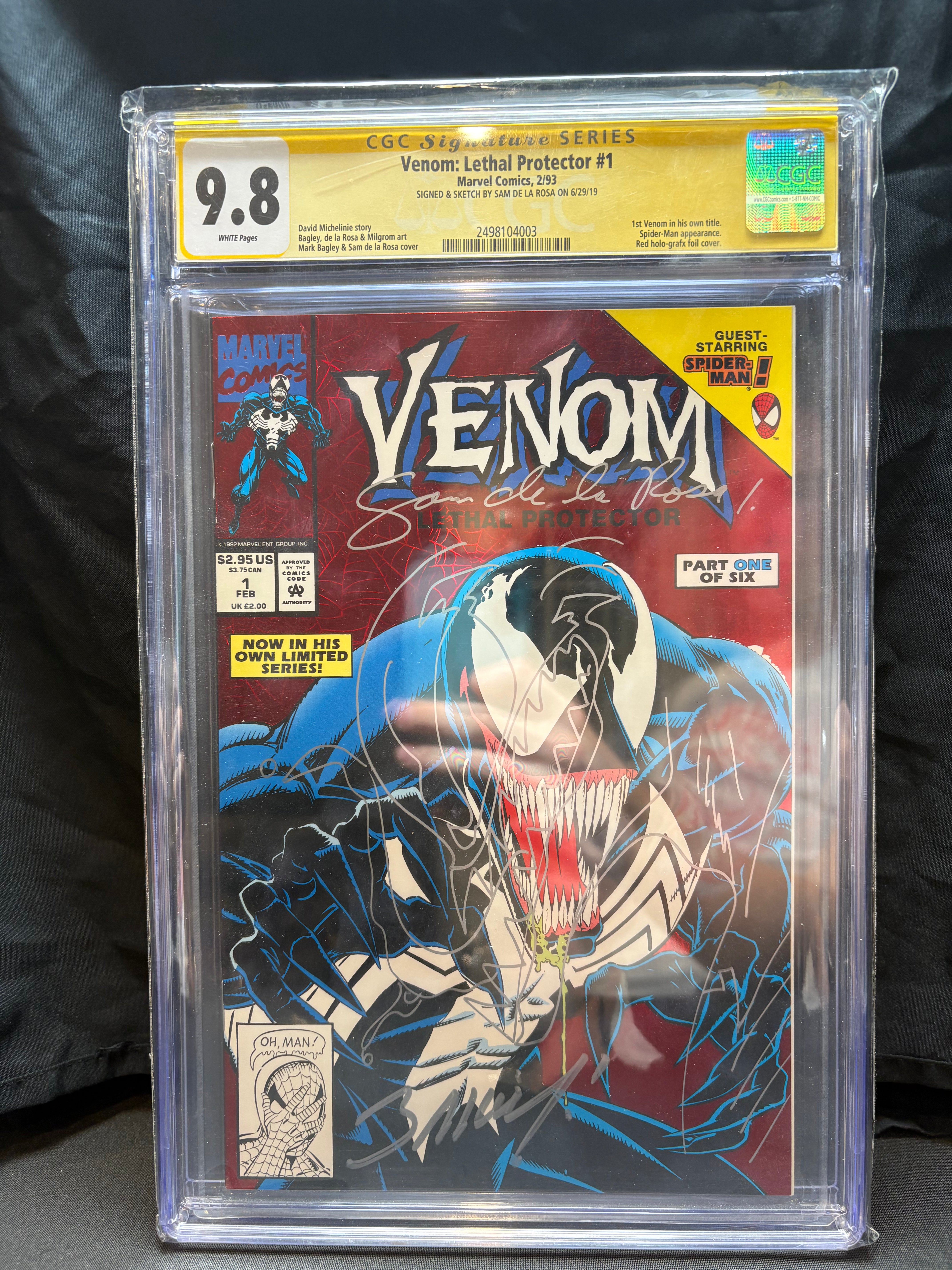 Venom, Lethal Protector #1 - 2/93 - Bagley and Sam de la Rosa SIGNED ...