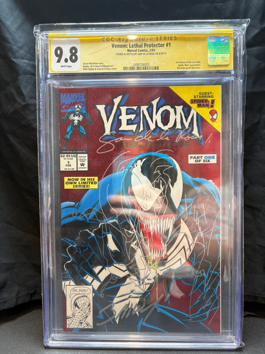 Venom, Lethal Protector #1 - 2/93 - Sam de la Rosa SIGNED & SKETCHED - CGC 9.8