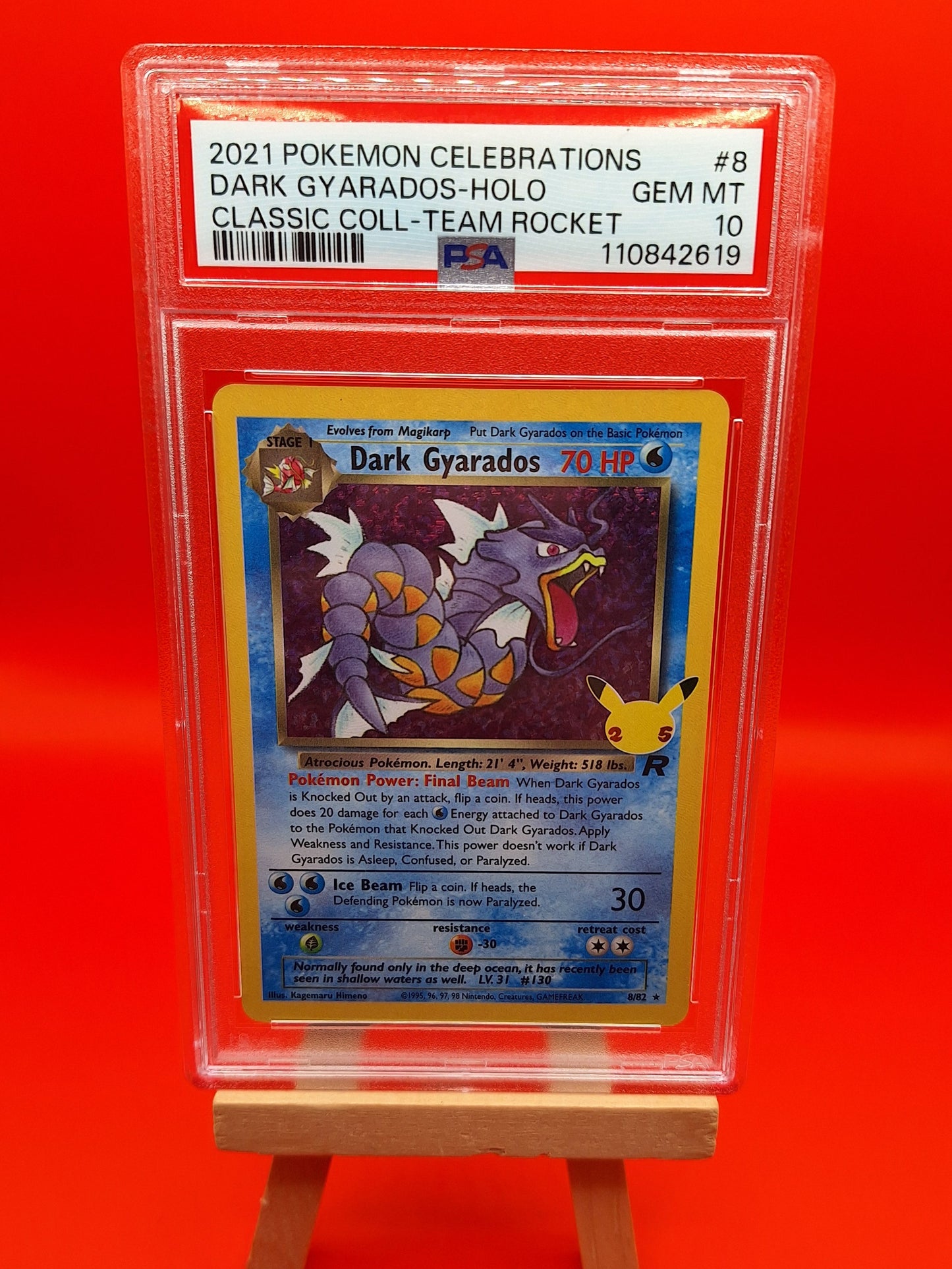 Dark Gyarados - Classic Coll - Team Rocket #8/82 - PSA 10