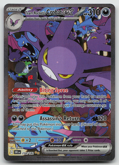Team Rocket's Crobat ex Special Illustration Rare Holofoil DRI 234/182 NM