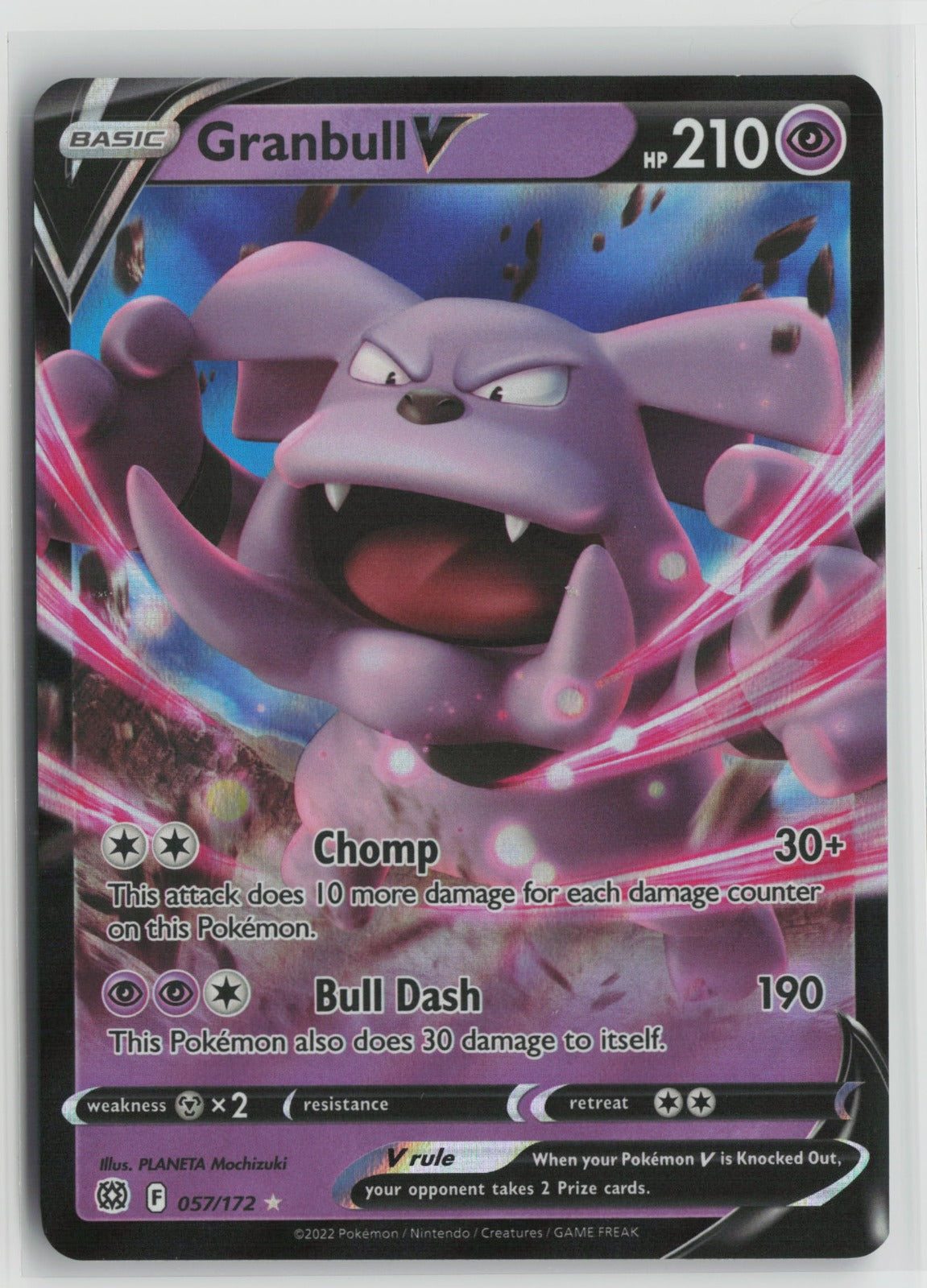 Granbull V Ultra Rare Holo SWSH09 057/172 NM
