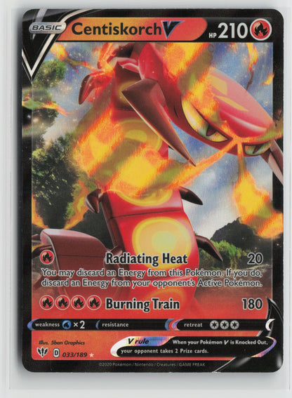 Centiskorch V Ultra Rare Holo SWSH03 033/189 LP