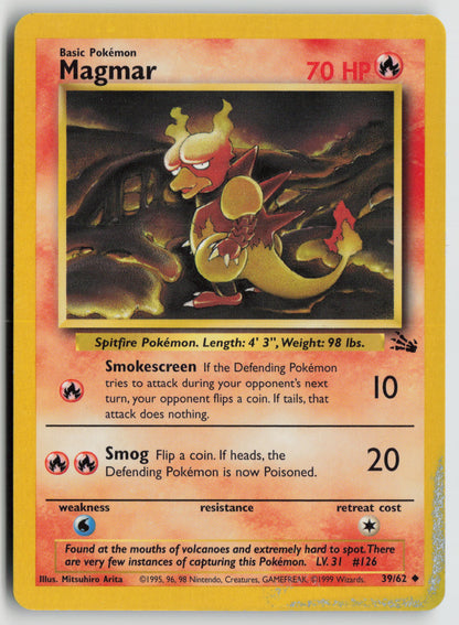 Magmar Uncommon Fossil 39/62 HP