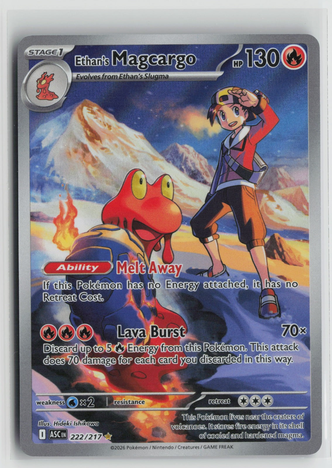 Ethan's Magcargo - Illustration Rare Holo ASC 222/217 NM