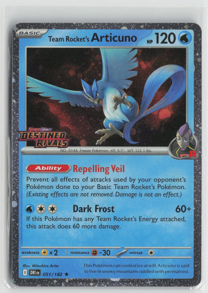 Team Rocket's Articuno (Destined Rivals Stamp) Rare Holo MCAP 051/182 NM