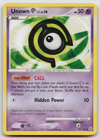 Unown [C] Uncommon Normal DP 67/130 MP