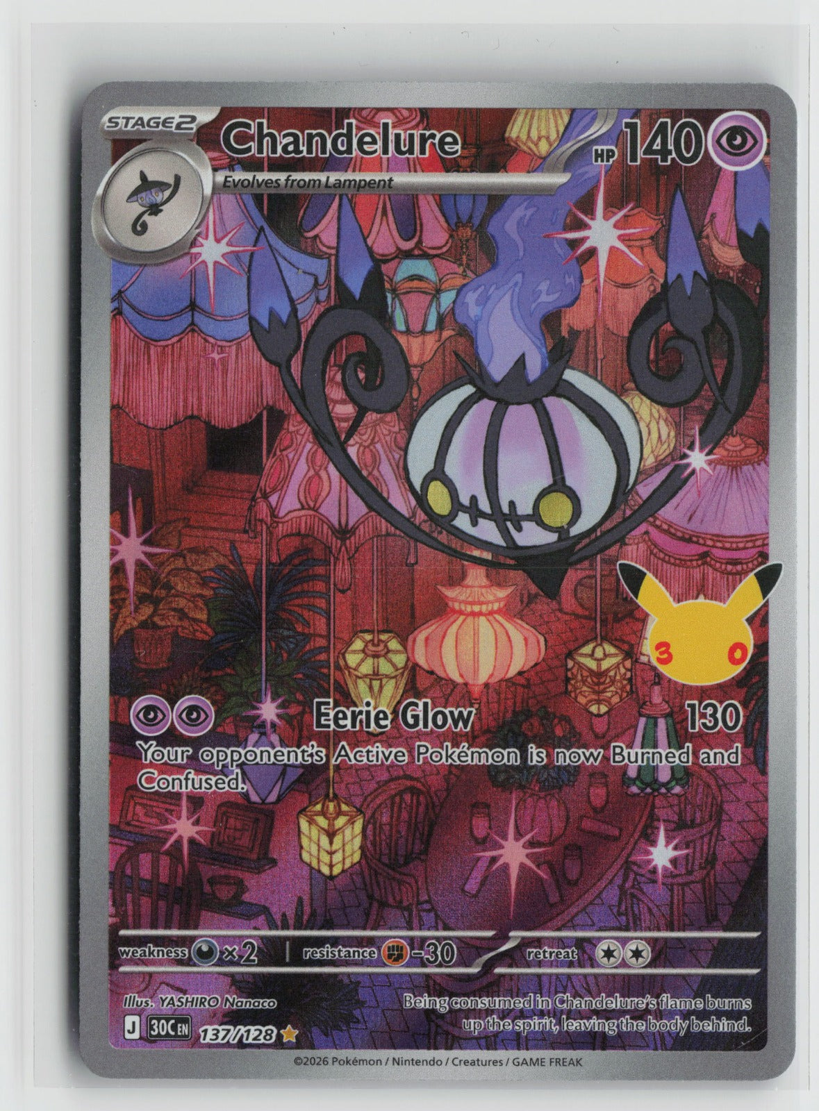 Chandelure Illustration Rare Holo 30C 137/128 NM