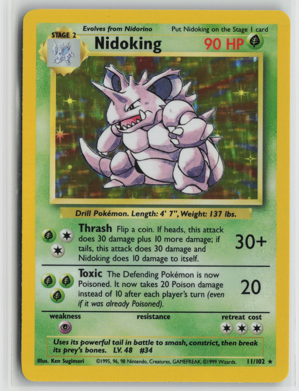 Nidoking Holo Rare BS 011/102 NM