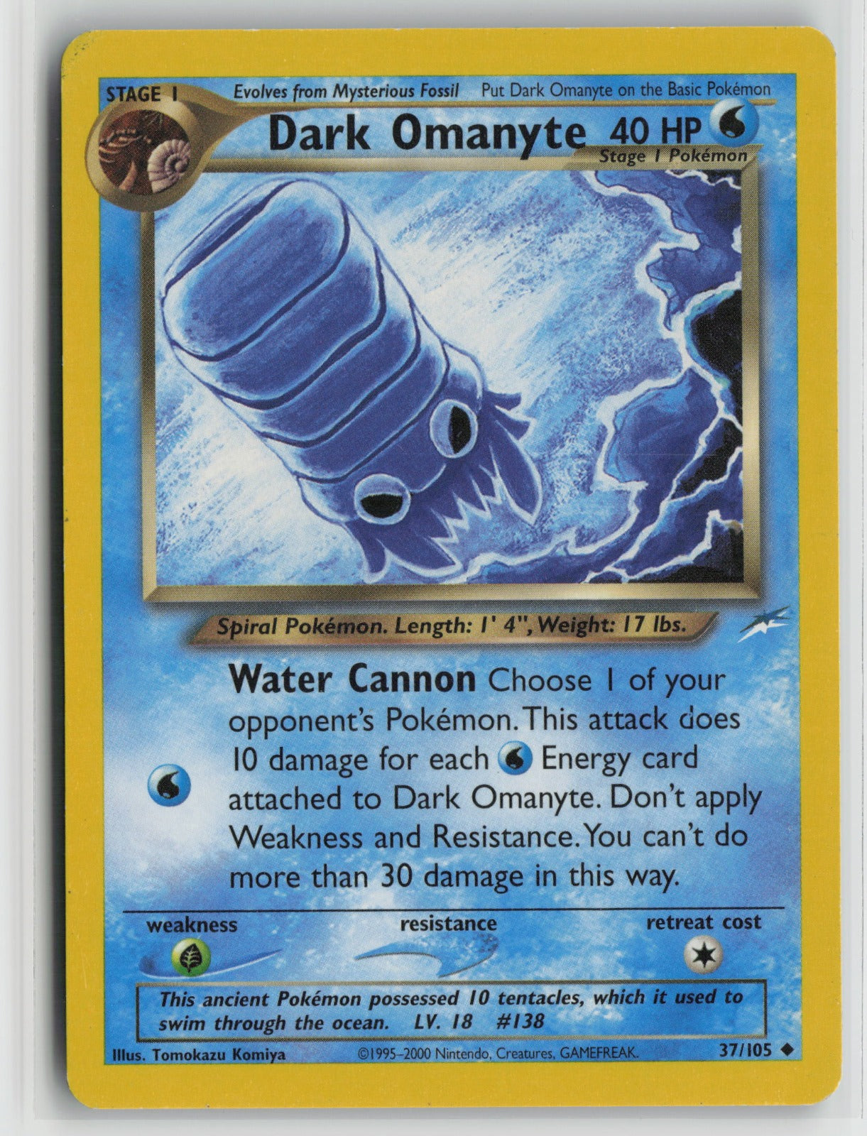 Dark Omanyte Uncommon Unlimited N4 037/105 MP