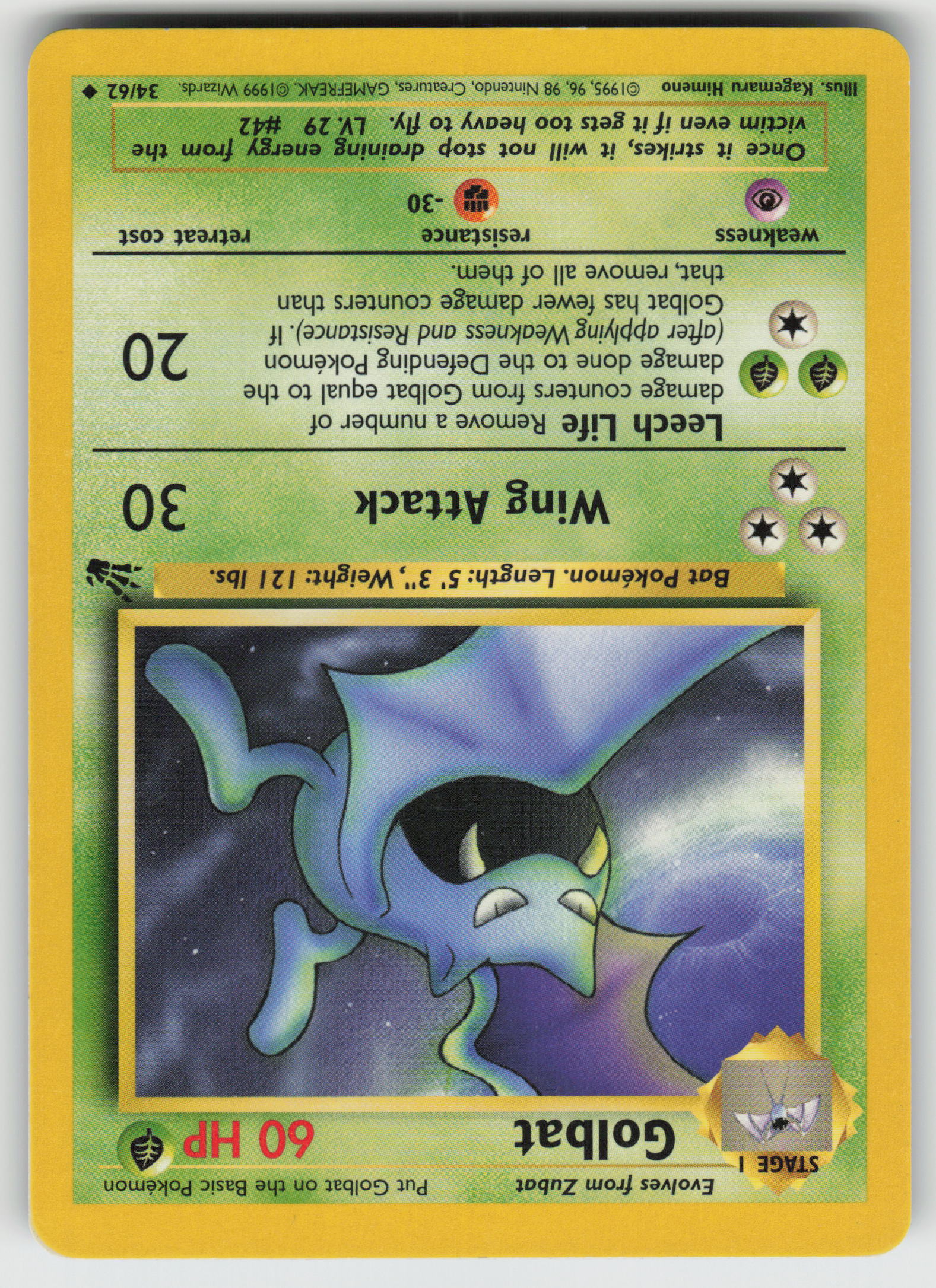 Golbat Uncommon Fossil 34/62 LP