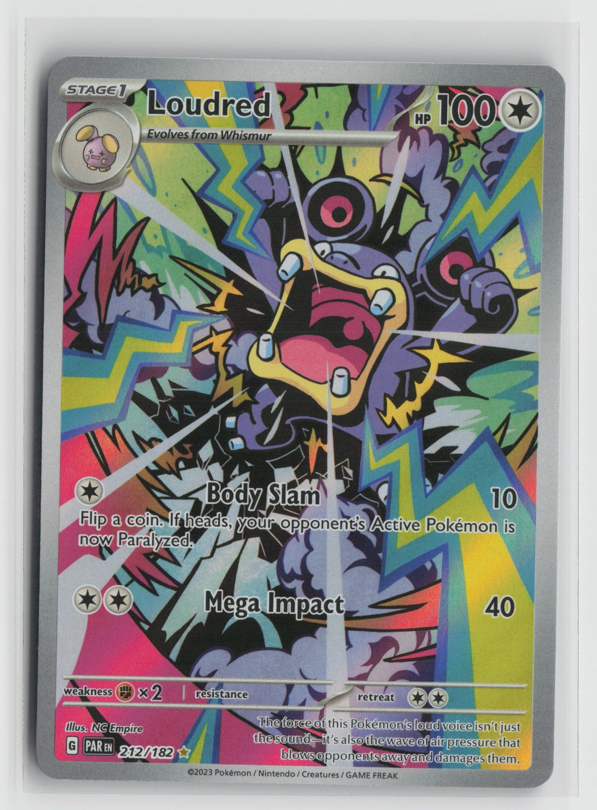 Loudred Illustration Rare Holo PAR 212/182 NM