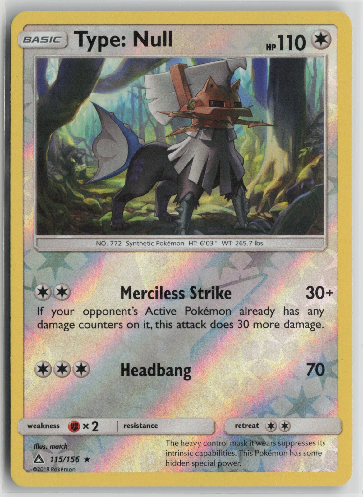 Type: Null Rare Reverse Holo SM05 115/156 LP