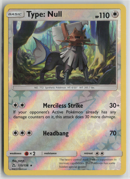 Type: Null Rare Reverse Holo SM05 115/156 LP