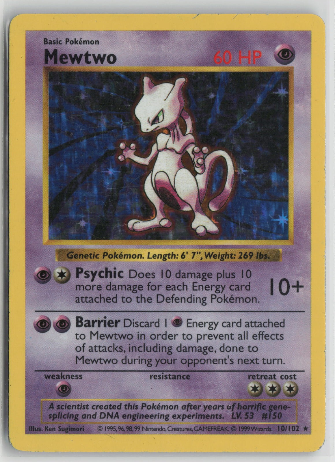Mewtwo Holo Rare Unlimited Holo BSS 010/102 HP