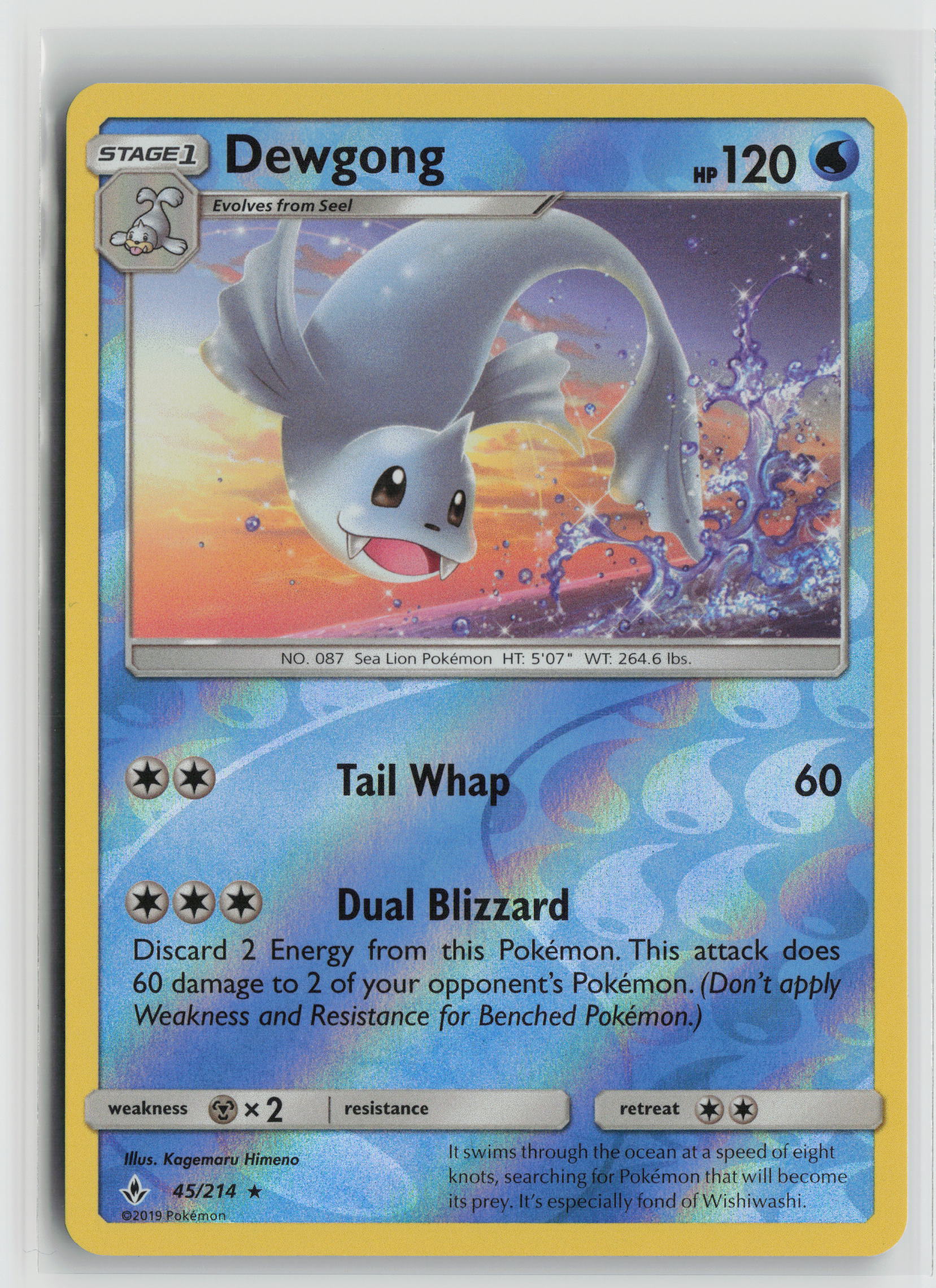 Dewgong Rare Reverse Holo SM10 45/214 NM